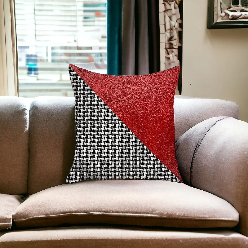 Square Pillows for Modern Home DecorFirm Pillows for Side Sleepers18" Black and Red Throw Pillow Cover Square Pillows for Modern Home DecorFirm Pillows for Side Sleepers18" Black and Red Throw Pillow Cover