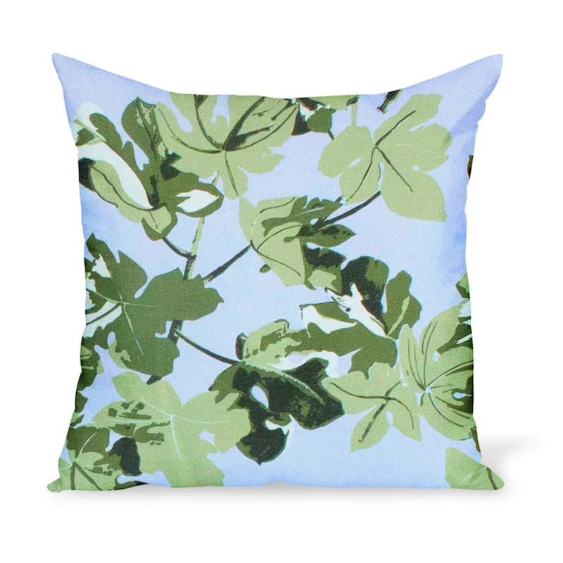 Cotton Pillows for Natural ComfortKids Pillows with Fun DesignsPeter Dunham Textiles Fig Leaf in Original on Blue Pillow Cotton Pillows for Natural ComfortKids Pillows with Fun DesignsPeter Dunham Textiles Fig Leaf in Original on Blue Pillow