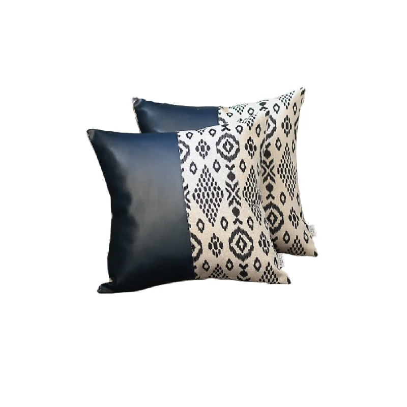 Feather Pillows for a Luxurious SleepSoft and Fluffy Pillows for Bedroom ComfortSet of Two Prussian Blue Ikat Faux Leather Zippered Pillow Cover Feather Pillows for a Luxurious SleepSoft and Fluffy Pillows for Bedroom ComfortSet of Two Prussian Blue Ikat Faux Leather Zippered Pillow Cover