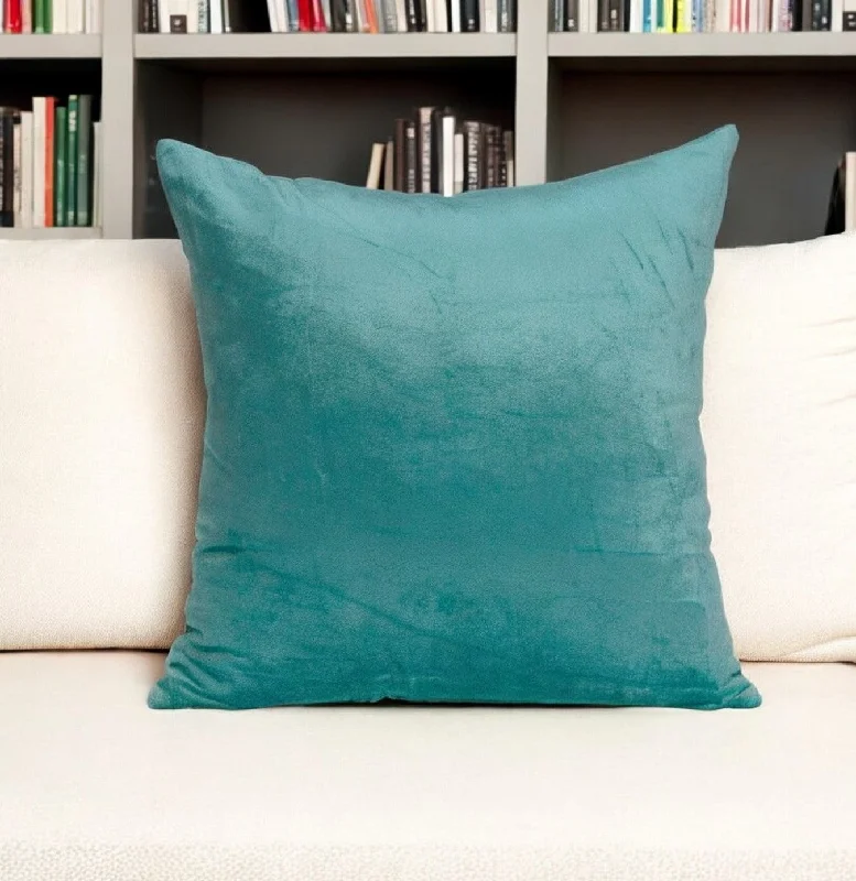 Hypoallergenic Pillows for Allergy SufferersFeather Pillows for a Luxurious Sleep18" X 7" X 18" Transitional Aqua Solid Pillow Cover With Poly Insert Hypoallergenic Pillows for Allergy SufferersFeather Pillows for a Luxurious Sleep18" X 7" X 18" Transitional Aqua Solid Pillow Cover With Poly Insert