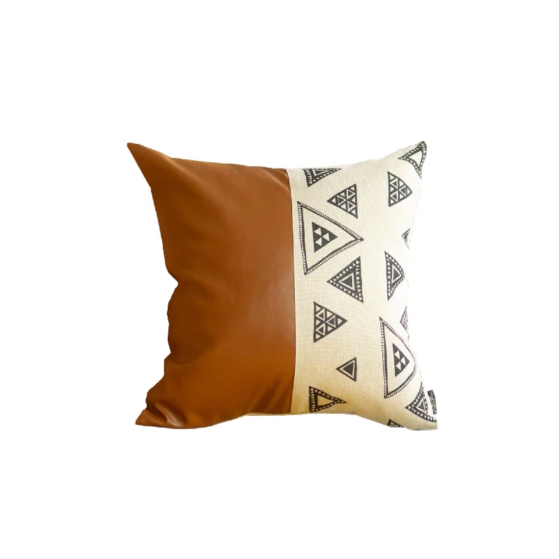 Feather Pillows for a Luxurious SleepRound Pillows for Boho-Style InteriorsPlayful Triangle And Brown Faux Leather Pillow Cover Feather Pillows for a Luxurious SleepRound Pillows for Boho-Style InteriorsPlayful Triangle And Brown Faux Leather Pillow Cover
