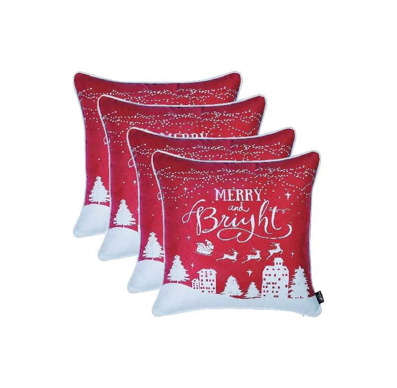Pregnancy Pillows for Expectant MothersDecorative Pillows for Living Room MakeoverSet Of 4 18" Christmas Merry Bright Throw Pillow Cover In Multicolor Pregnancy Pillows for Expectant MothersDecorative Pillows for Living Room MakeoverSet Of 4 18" Christmas Merry Bright Throw Pillow Cover In Multicolor