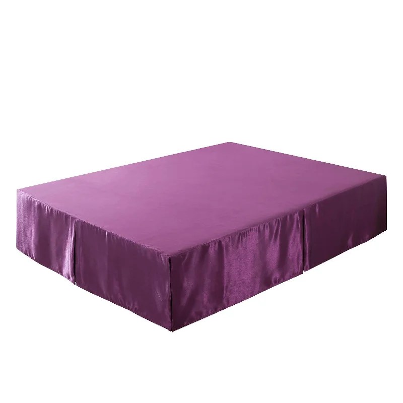 Bed skirts with a beach - themed printTache Satin Dark Purple Midnight Bloom Tailored Platform 14" Bed Skirt Dust Ruffle (BM6438) Bed skirts with a beach - themed printTache Satin Dark Purple Midnight Bloom Tailored Platform 14" Bed Skirt Dust Ruffle (BM6438)