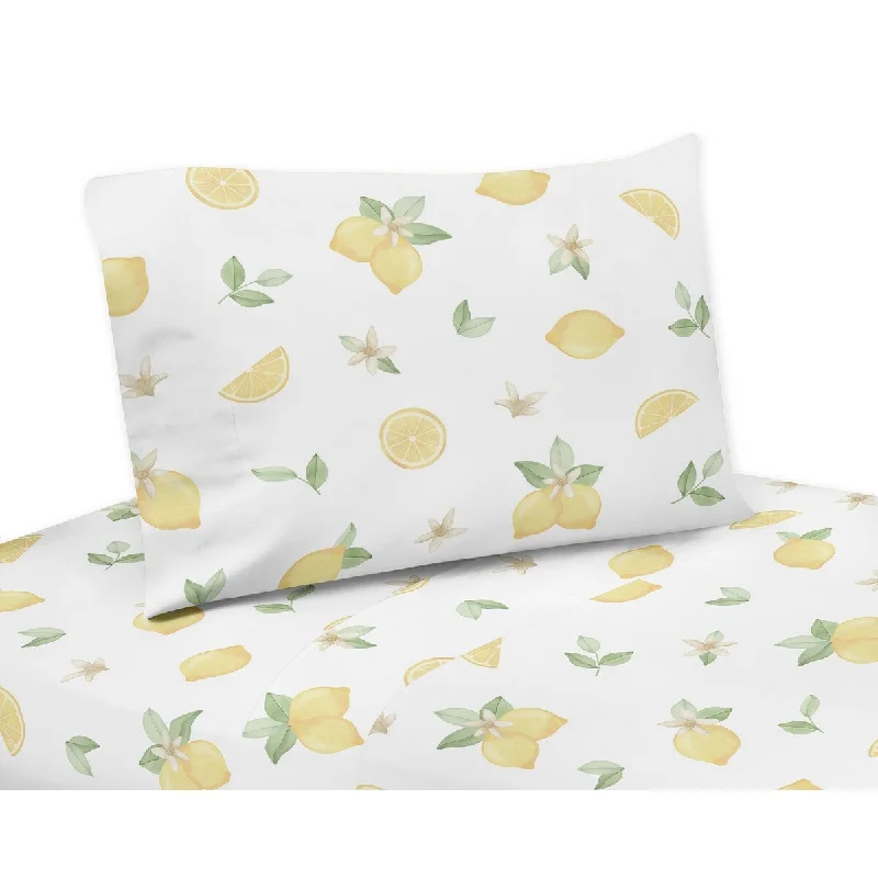 King - Size Sheet Sets with a Decorative Pillow SetLemon Floral 4-piece Queen Sheet Set - Yellow Green White Watercolor Boho Bohemian Farmhouse Fruit Flower Blossom Botanical Leaf King - Size Sheet Sets with a Decorative Pillow SetLemon Floral 4-piece Queen Sheet Set - Yellow Green White Watercolor Boho Bohemian Farmhouse Fruit Flower Blossom Botanical Leaf