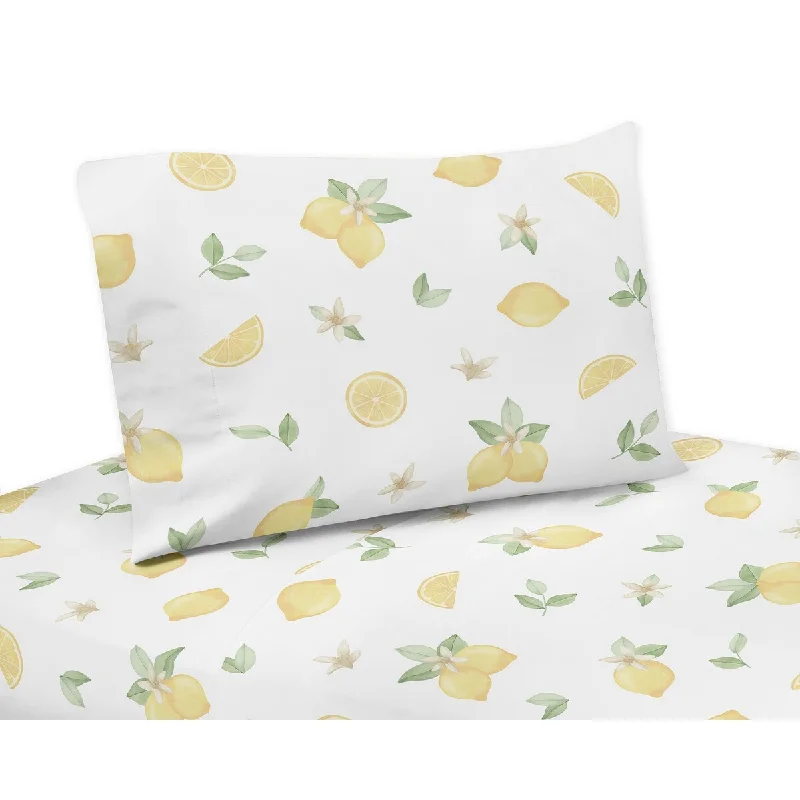 Polyester - Cotton Blend Sheets for Durability and ComfortLemon Floral 3-piece Twin Sheet Set - Yellow Green White Watercolor Boho Bohemian Farmhouse Fruit Flower Blossom Botanical Leaf Polyester - Cotton Blend Sheets for Durability and ComfortLemon Floral 3-piece Twin Sheet Set - Yellow Green White Watercolor Boho Bohemian Farmhouse Fruit Flower Blossom Botanical Leaf