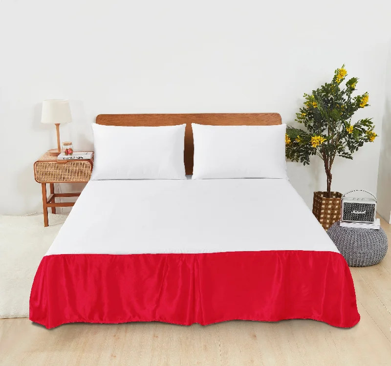 Twin - size bed skirts for a single bedTache Satin Romantic Bright Red Glam Platform Tailored 14" Bed Skirt Dust Ruffle (HY4174) Twin - size bed skirts for a single bedTache Satin Romantic Bright Red Glam Platform Tailored 14" Bed Skirt Dust Ruffle (HY4174)