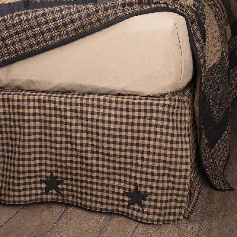 Bed skirts with a plaid pattern for a traditional styleBlack Star Check Bed Skirt (Choose Size) Bed skirts with a plaid pattern for a traditional styleBlack Star Check Bed Skirt (Choose Size)