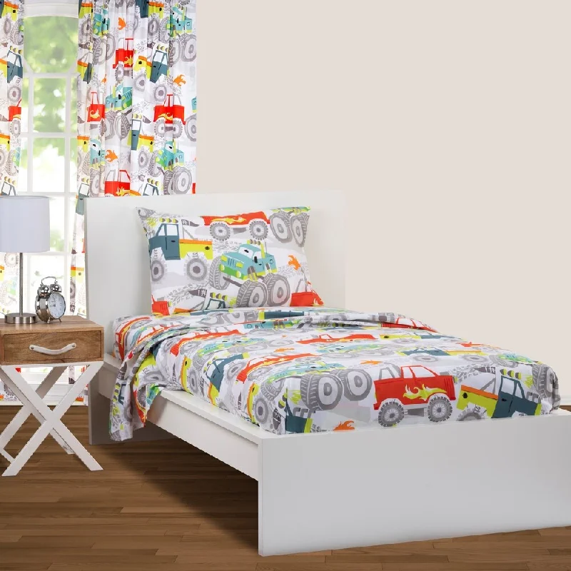 Queen - Size Sheet Sets with a European Pillowcase SetCrayola Four Wheelin' Sheet Set Queen - Size Sheet Sets with a European Pillowcase SetCrayola Four Wheelin' Sheet Set