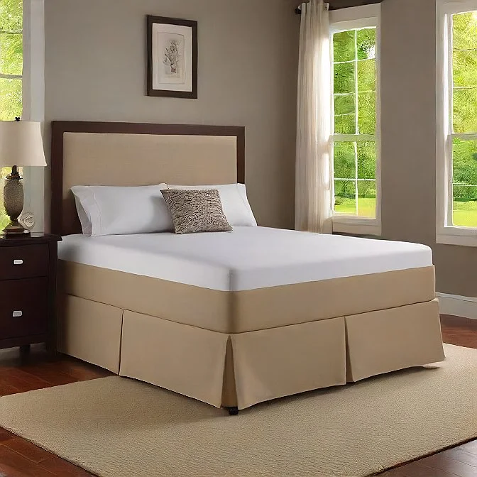 Bed skirts with a metallic thread for a touch of glamour11 Inches Drop Bed Skirt Taupe Solid Egyptian Cotton 1000TC Bed skirts with a metallic thread for a touch of glamour11 Inches Drop Bed Skirt Taupe Solid Egyptian Cotton 1000TC