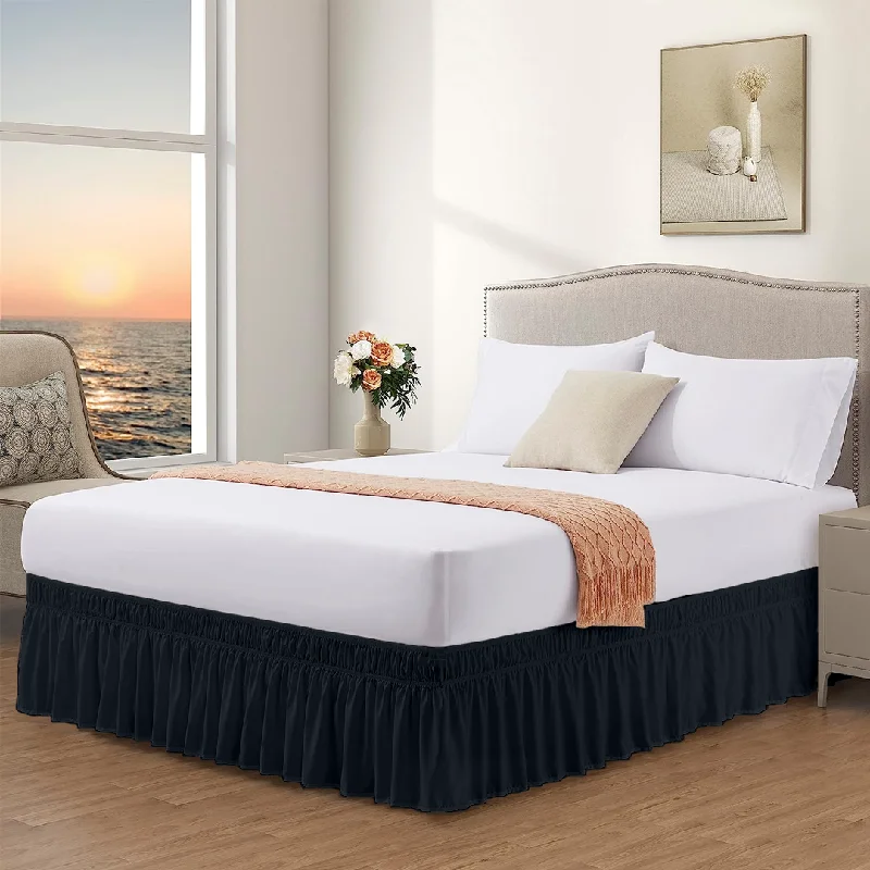 Bed skirts with a geometric cut - out designNavy Blue Wrap Around Bed Skirt Solid Bliss Sateen Bed skirts with a geometric cut - out designNavy Blue Wrap Around Bed Skirt Solid Bliss Sateen