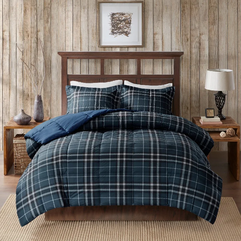 Woolrich Flint Navy CozySpun Down Alternative Comforter 3-Piece Set