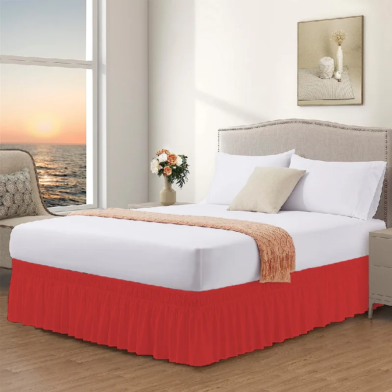 Bed skirts in neutral colors for easy pairingRed Wrap Around Bed Skirt Solid Comfy Sateen Bed skirts in neutral colors for easy pairingRed Wrap Around Bed Skirt Solid Comfy Sateen