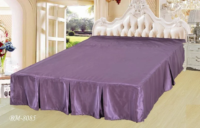 Cotton bed skirts for a soft and breathable lookDaDa Bedding Violet Purple Dust Ruffle Pleated Bed Skirt - 14" Drop - Cal King - (BS-BM8085) Cotton bed skirts for a soft and breathable lookDaDa Bedding Violet Purple Dust Ruffle Pleated Bed Skirt - 14" Drop - Cal King - (BS-BM8085)