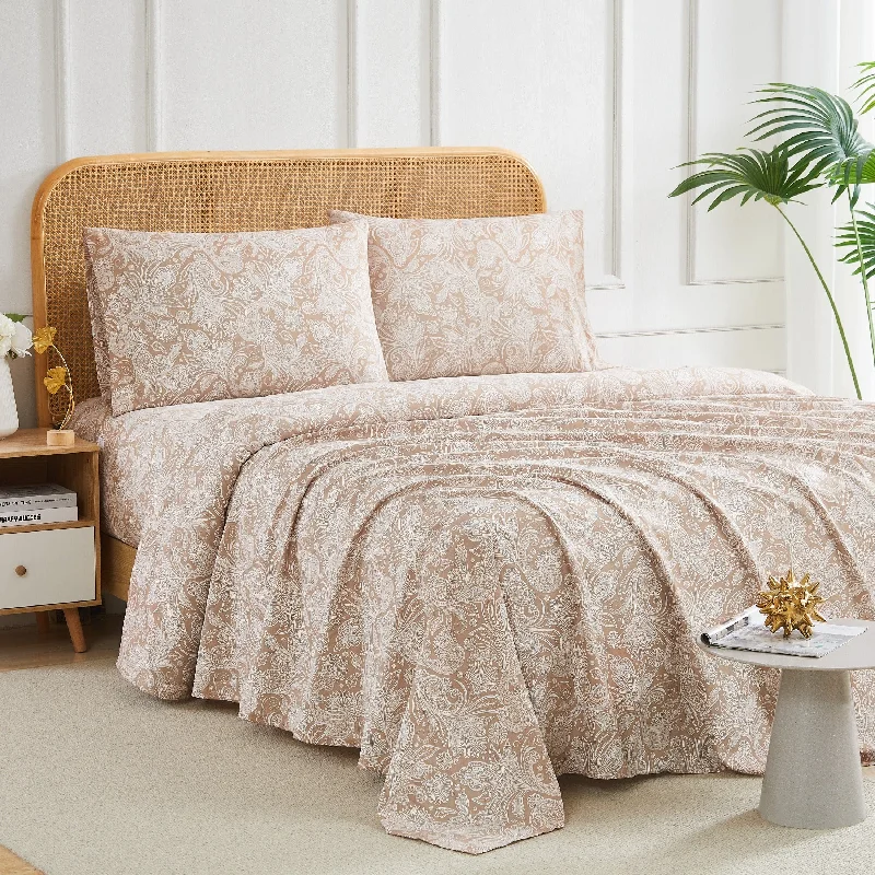 Perfect Paisley Taupe with White