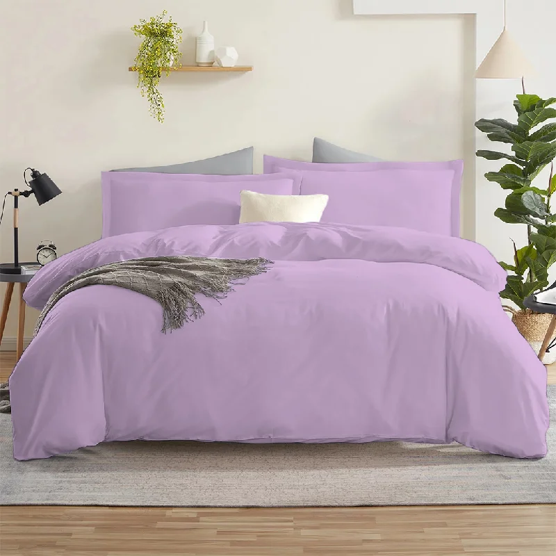 Polyester duvet covers with durability and colorfastnessLilac Duvet Cover Set Solid Comfy Sateen Polyester duvet covers with durability and colorfastnessLilac Duvet Cover Set Solid Comfy Sateen