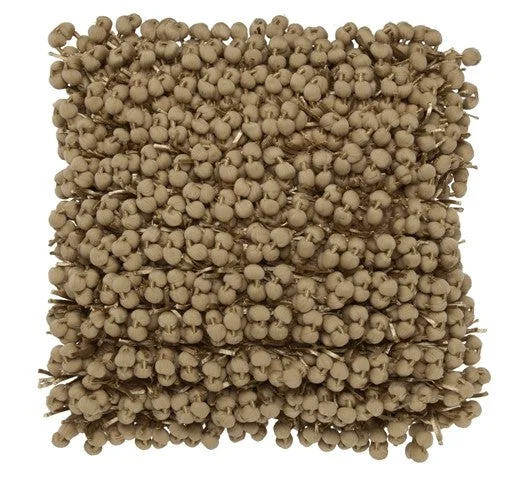 Silk Pillows for Smooth Skin and HairPompom Woven Beige Pillow