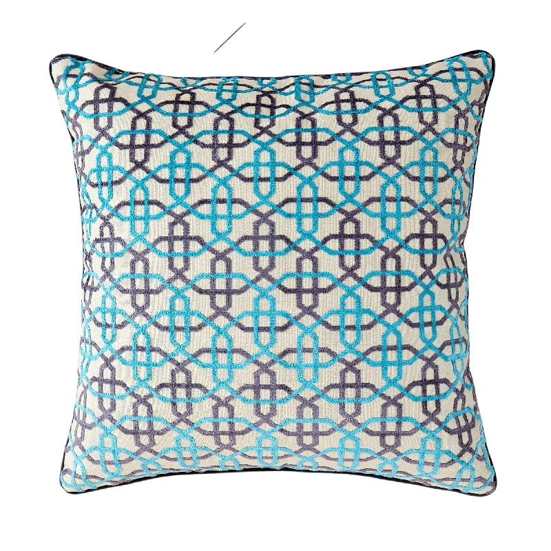 Velvet Pillows for a Touch of EleganceTeal Hexagon Patterned Pillow