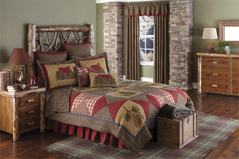 Bed skirts with a herringbone pattern for a sophisticated lookCabin King Bed Skirt Park Designs Bed skirts with a herringbone pattern for a sophisticated lookCabin King Bed Skirt Park Designs