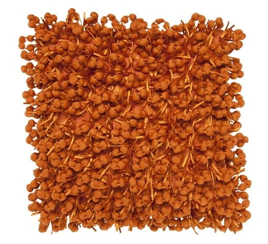 Lumbar Support Pillows for Car SeatsPompom Woven Orange Pillow