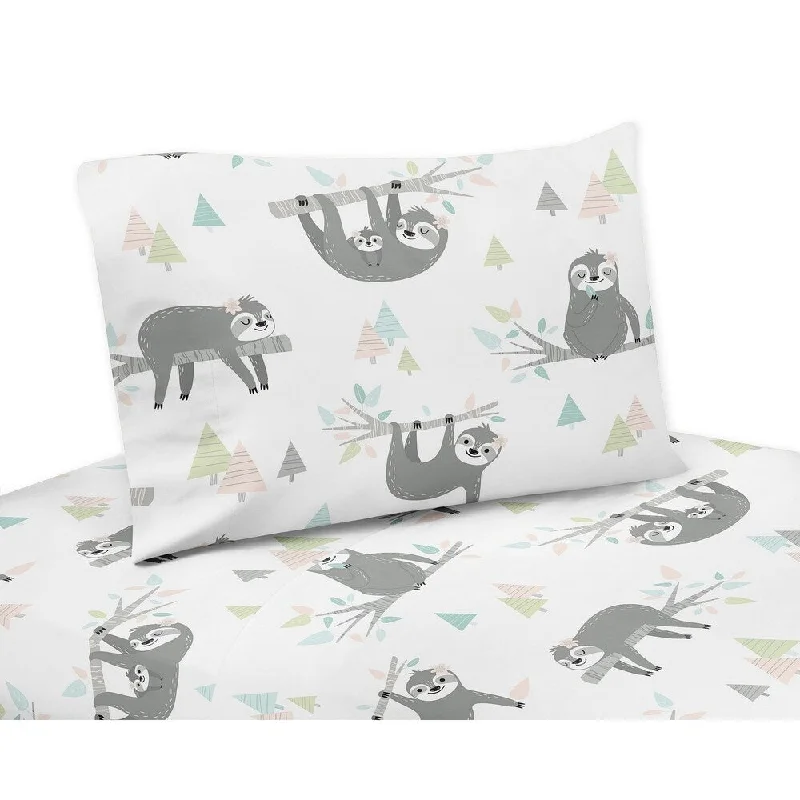 Sheet Sets with Multiple Pillowcase OptionsSweet Jojo Designs Pink and Grey Jungle Sloth Leaf 4pc Queen Sheet Set - Blush, Turquoise, Gray and Green Botanical Rainforest Sheet Sets with Multiple Pillowcase OptionsSweet Jojo Designs Pink and Grey Jungle Sloth Leaf 4pc Queen Sheet Set - Blush, Turquoise, Gray and Green Botanical Rainforest