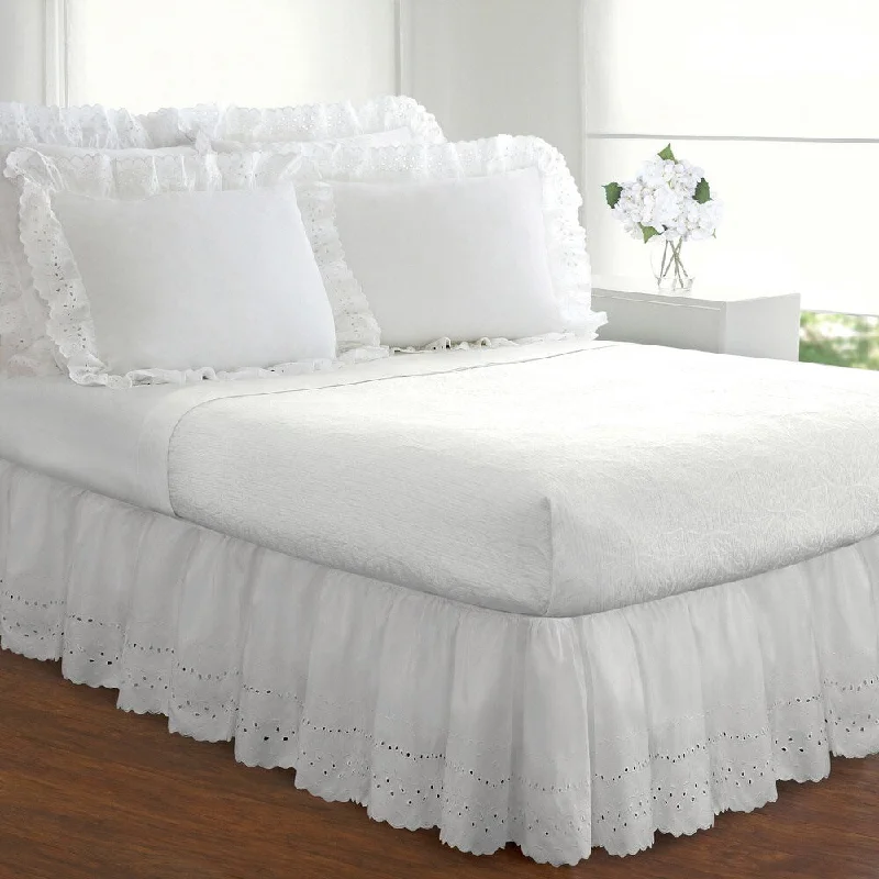 Bed skirts with a tie - back design for adjustabilityFresh Ideas Lauren Heirloom Ruffled Eyelet 14-inch Drop Bedskirt Bed skirts with a tie - back design for adjustabilityFresh Ideas Lauren Heirloom Ruffled Eyelet 14-inch Drop Bedskirt
