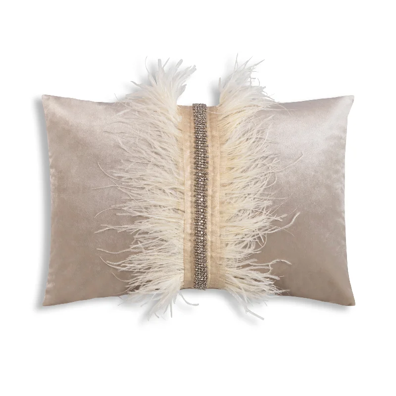 Plush Pillows for a Cozy BedAva Beige Velvet Pillow