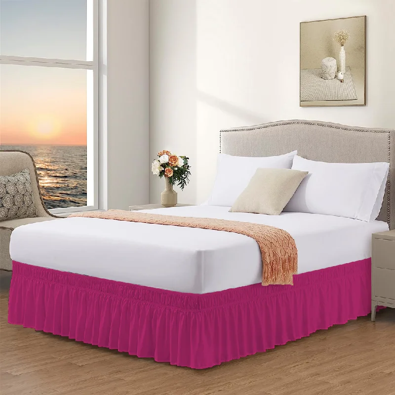 Bed skirts with a multi - colored patternHot Pink Wrap Around Bed Skirt Solid Comfy Sateen Bed skirts with a multi - colored patternHot Pink Wrap Around Bed Skirt Solid Comfy Sateen