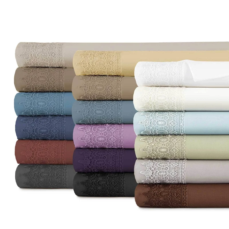 Moisture - Wicking Cotton Sheets for a Dry and Comfortable SleepVilano Extra Deep Pocket Lace Hem Sheet Set Moisture - Wicking Cotton Sheets for a Dry and Comfortable SleepVilano Extra Deep Pocket Lace Hem Sheet Set