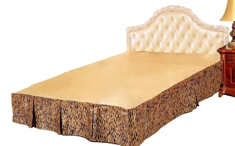 Bed skirts with a jacquard weave for a textured lookTache Golden Brown Black Stripe Tiger Animal Print Jungle Dreams Pleated Tailored Platform 14" Bed Skirt Dust Ruffle (BSK-6182L) Bed skirts with a jacquard weave for a textured lookTache Golden Brown Black Stripe Tiger Animal Print Jungle Dreams Pleated Tailored Platform 14" Bed Skirt Dust Ruffle (BSK-6182L)