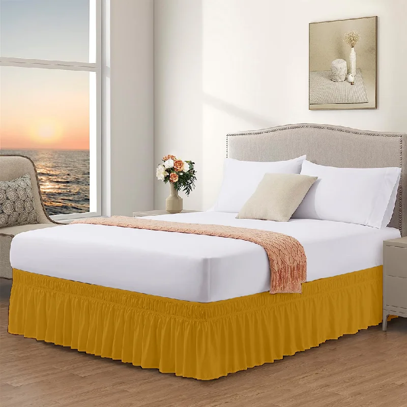 Bed skirts with a eco - friendly materialGold Wrap Around Bed Skirt Solid Comfy Sateen Bed skirts with a eco - friendly materialGold Wrap Around Bed Skirt Solid Comfy Sateen