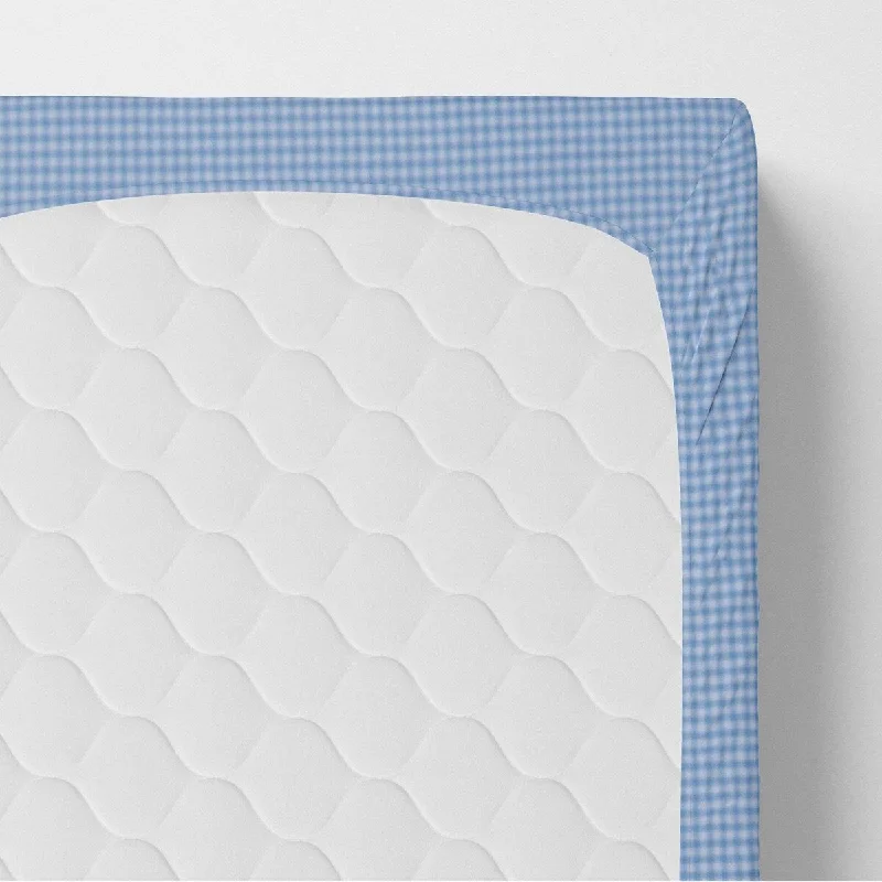 Rayon - Cotton Sheets for a Breathable and Soft BlendGlenna Jean Blue Gingham Fitted Crib Sheet Rayon - Cotton Sheets for a Breathable and Soft BlendGlenna Jean Blue Gingham Fitted Crib Sheet