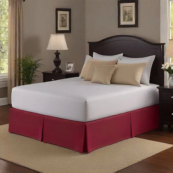 Bed skirts with a country - style pattern32 Inch Drop Bed Skirt Red Egyptian Cotton 1000TC Bed skirts with a country - style pattern32 Inch Drop Bed Skirt Red Egyptian Cotton 1000TC