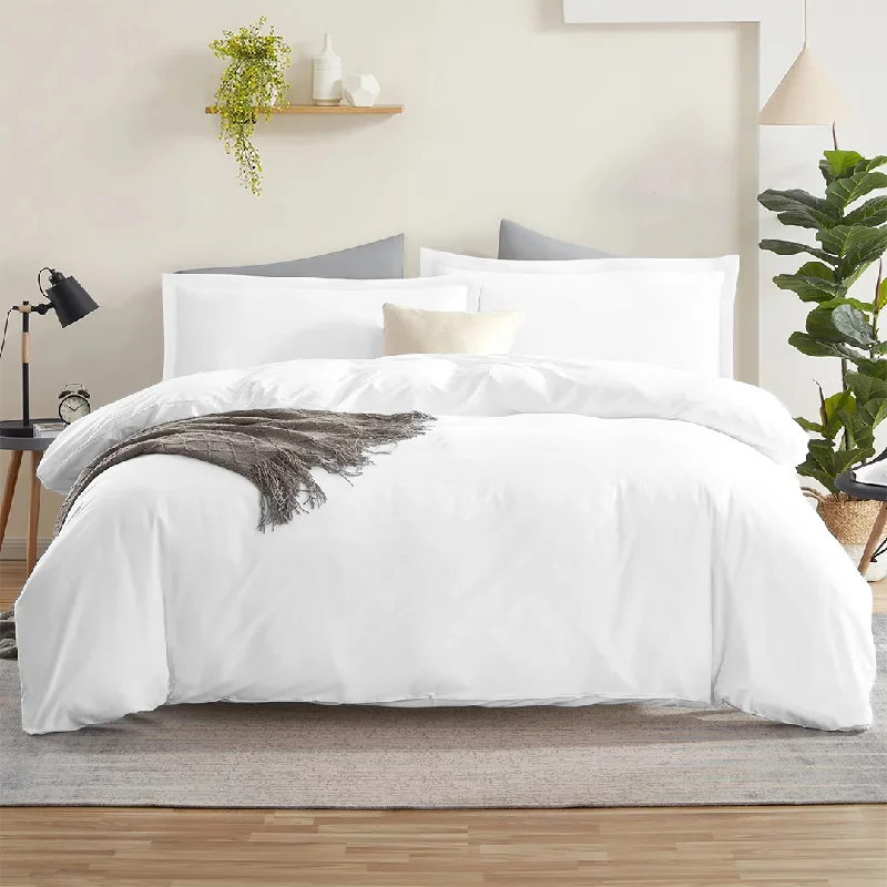 Machine - washable duvet covers for hassle - free cleaningWhite Duvet Cover Set Bliss Sateen Solid Sateen Machine - washable duvet covers for hassle - free cleaningWhite Duvet Cover Set Bliss Sateen Solid Sateen