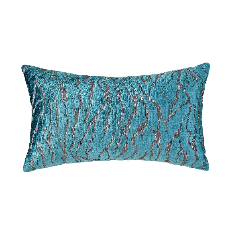 Pregnancy Pillows for Expectant MothersTeal Zebra Pattern Lumbar Pillow