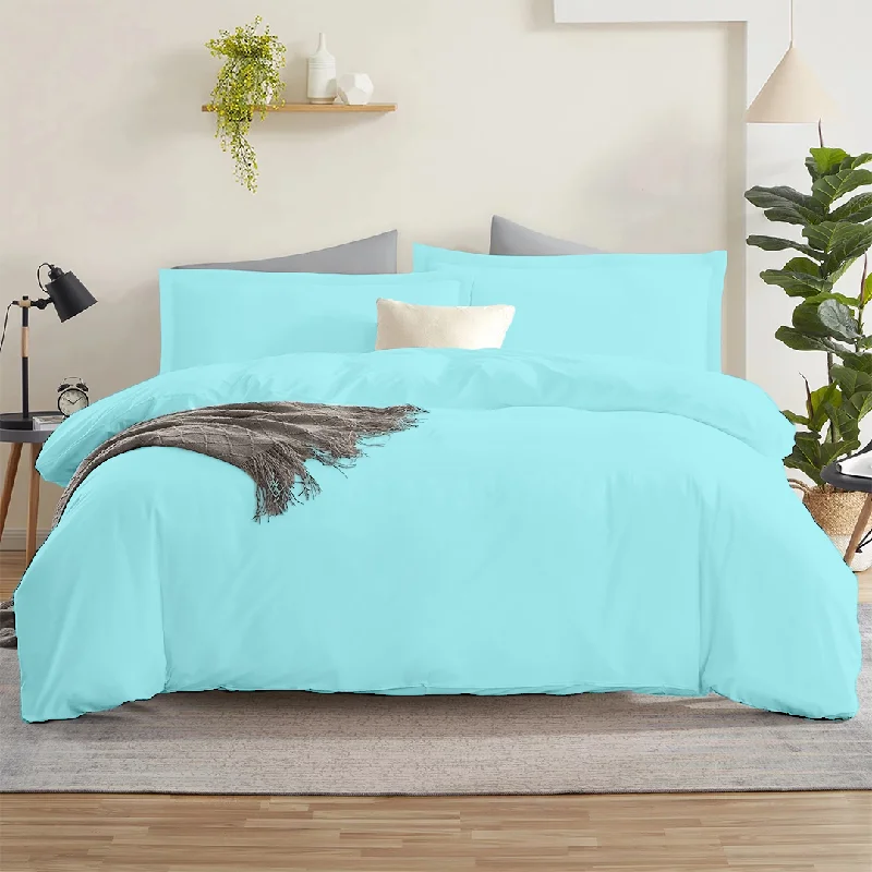 Hotel - quality duvet covers for a luxurious feel at homeLight Blue Duvet Cover Set Solid Bliss Sateen Hotel - quality duvet covers for a luxurious feel at homeLight Blue Duvet Cover Set Solid Bliss Sateen