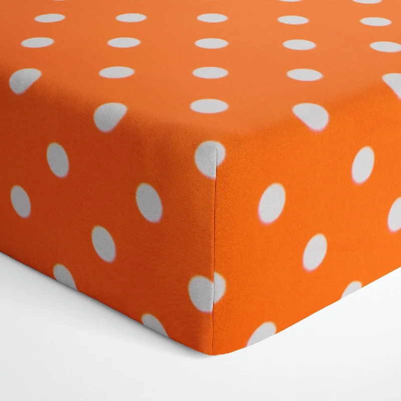 Sheet Sets with Multiple Pillowcase OptionsGlenna Jean Orange Dot Fitted Crib Sheet