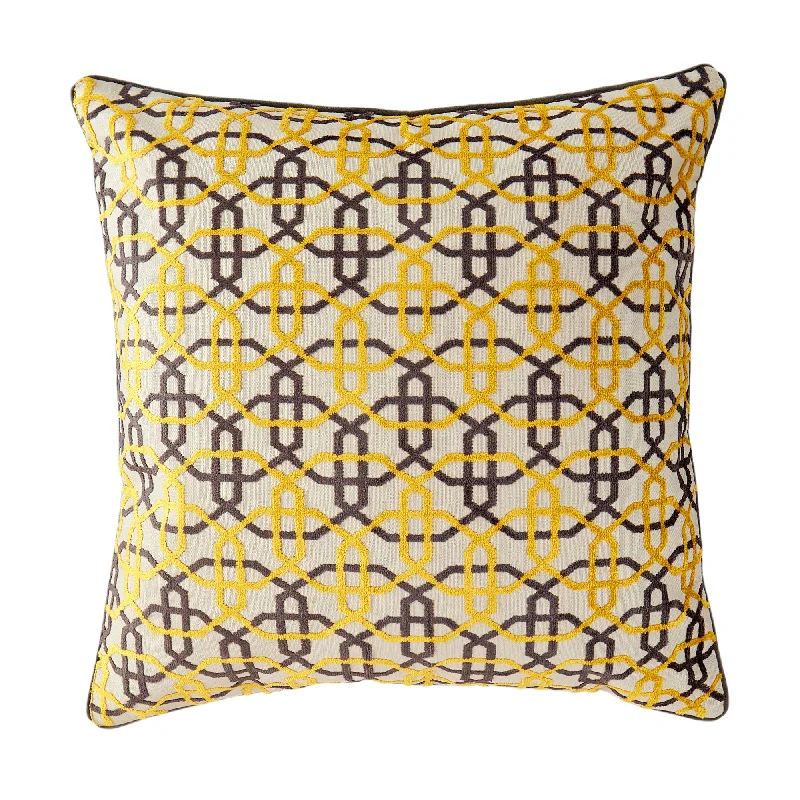 Cotton Pillows for Natural ComfortYellow Hexagon Patterned Pillow