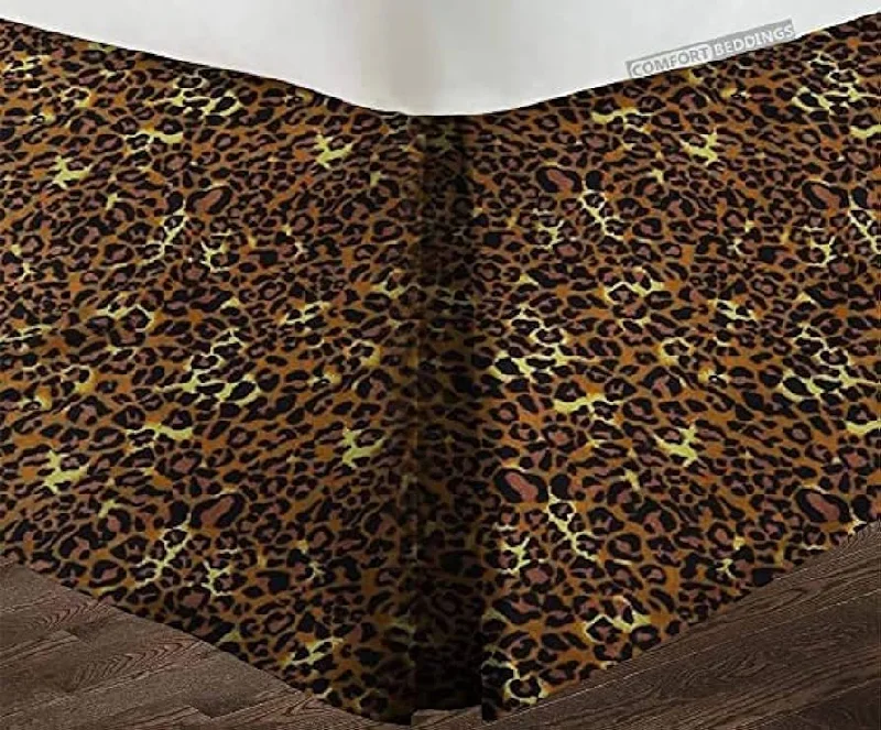 Bed skirts in pastel shades for a delicate look18 Inch Drop Leopard Print Bed Skirt Split Corner 100% Cotton Bed skirts in pastel shades for a delicate look18 Inch Drop Leopard Print Bed Skirt Split Corner 100% Cotton