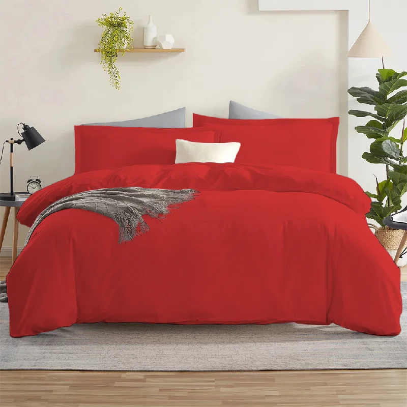 Mid - priced duvet covers with a good balance of quality and costRed Duvet Cover Set Comfy Solid