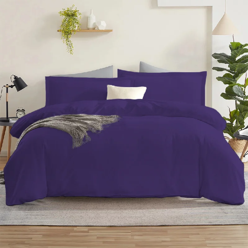 Clearance - priced duvet covers for a great deal on last - season modelsBed duvet covers to enhance the comfort and aesthetics of the bedroomPurple Duvet Cover Set Solid Comfy Sateen