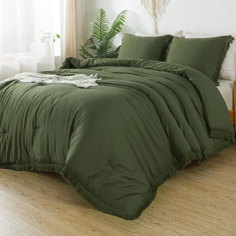 Comforter Set Terracotta Boho Tassel Comforter Sets