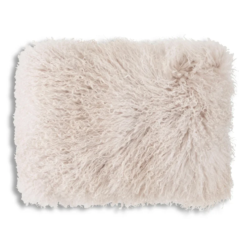Adjustable Pillows for Customized ComfortLuna Light Beige Fur Lumbar Pillow