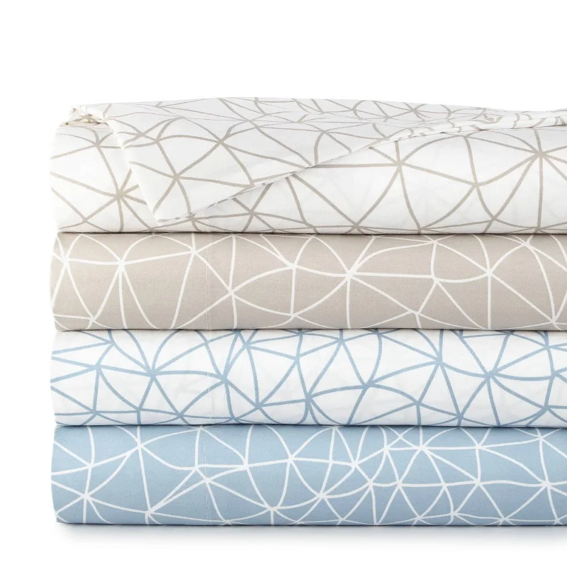 Fitted Sheets with Reinforced Corners for Long - Lasting UseGeometric Maze Sheet Set Fitted Sheets with Reinforced Corners for Long - Lasting UseGeometric Maze Sheet Set