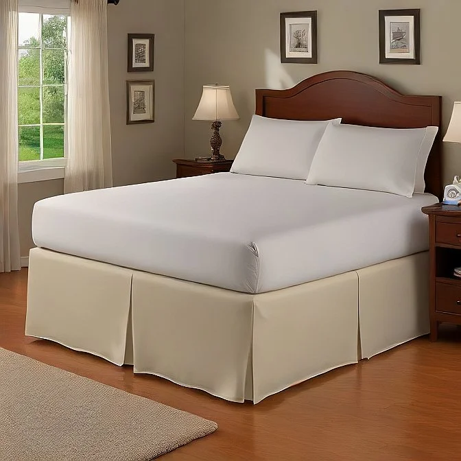 Bed skirts with a damask pattern for an elegant look23" Inches Drop Bed Skirt Solid Ivory Egyptian Cotton 1000TC Bed skirts with a damask pattern for an elegant look23" Inches Drop Bed Skirt Solid Ivory Egyptian Cotton 1000TC
