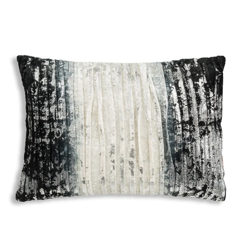 Round Pillows for Boho-Style InteriorsMilo Black Pleated Ombre Pillow