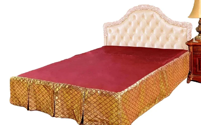 Bed skirts with a metallic thread for a touch of glamourTache Diamond Net Red Gold Argyle Pleated Tailored Platform 14" Bed Skirt Dust Ruffle (BSK-4353LC) Bed skirts with a metallic thread for a touch of glamourTache Diamond Net Red Gold Argyle Pleated Tailored Platform 14" Bed Skirt Dust Ruffle (BSK-4353LC)