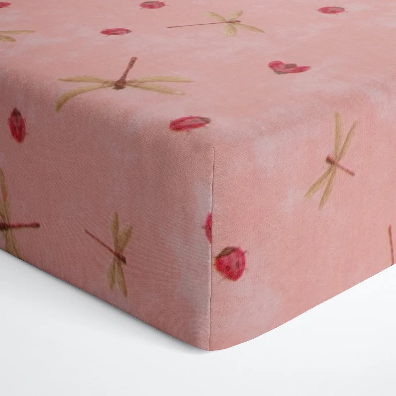 Wrinkle - Free Polyester Sheets for a Low - Maintenance BedGlenna Jean Pink Bug Fitted Crib Sheet Wrinkle - Free Polyester Sheets for a Low - Maintenance BedGlenna Jean Pink Bug Fitted Crib Sheet