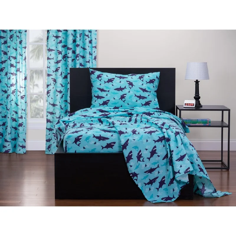 Jersey - Knit Sheets for a Comfortable and Casual BedHighlights Shark Sleepover Sheet Set Jersey - Knit Sheets for a Comfortable and Casual BedHighlights Shark Sleepover Sheet Set