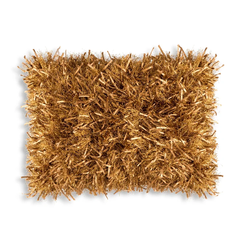 Cotton Pillows for Natural ComfortLogan Gold Woven Shaggy Pillow