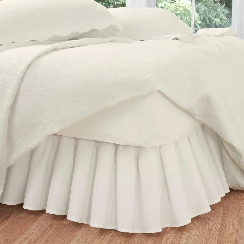 Bed skirts in pastel shades for a delicate lookRuffled Poplin Polyester/Cotton 14-inch Drop Bedskirt Bed skirts in pastel shades for a delicate lookRuffled Poplin Polyester/Cotton 14-inch Drop Bedskirt